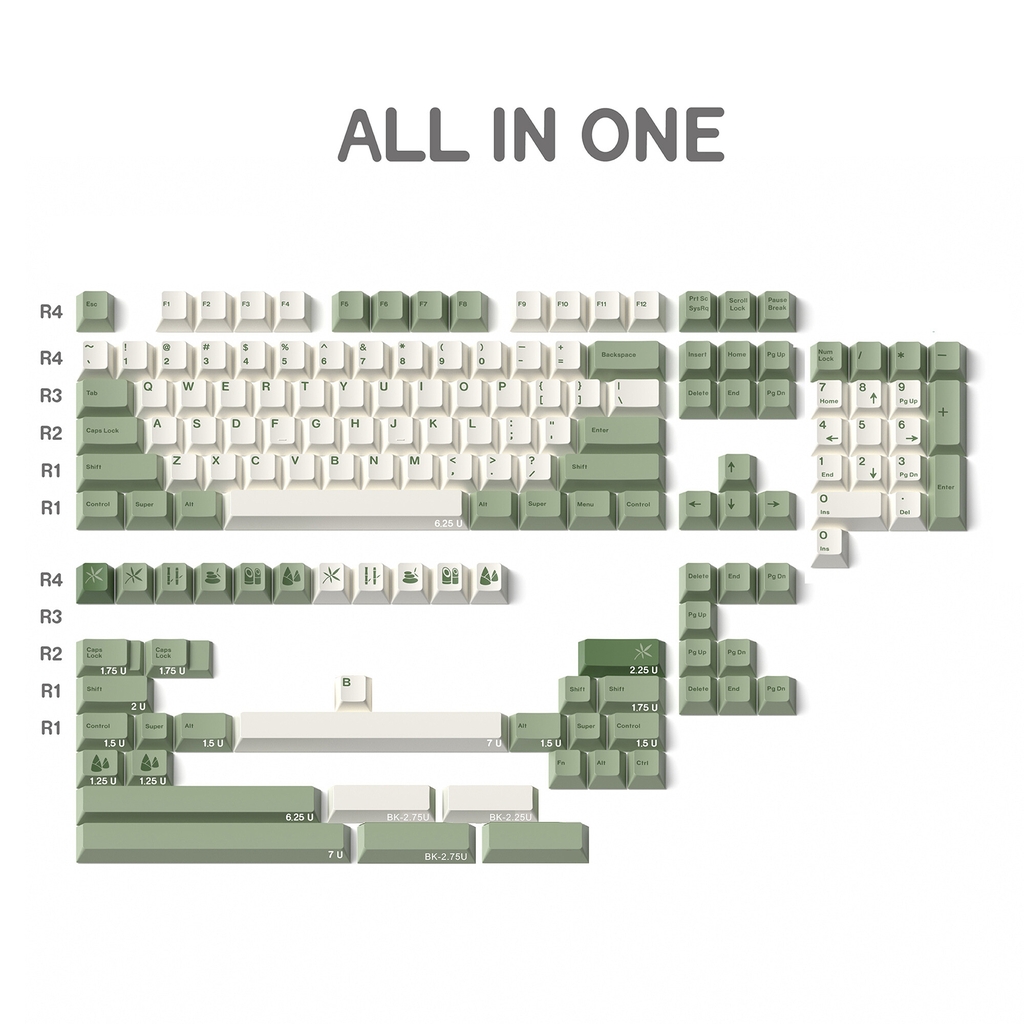 Bộ keycap JKDK Bamboo Forest (Cherry profile / PBT Dyesub)