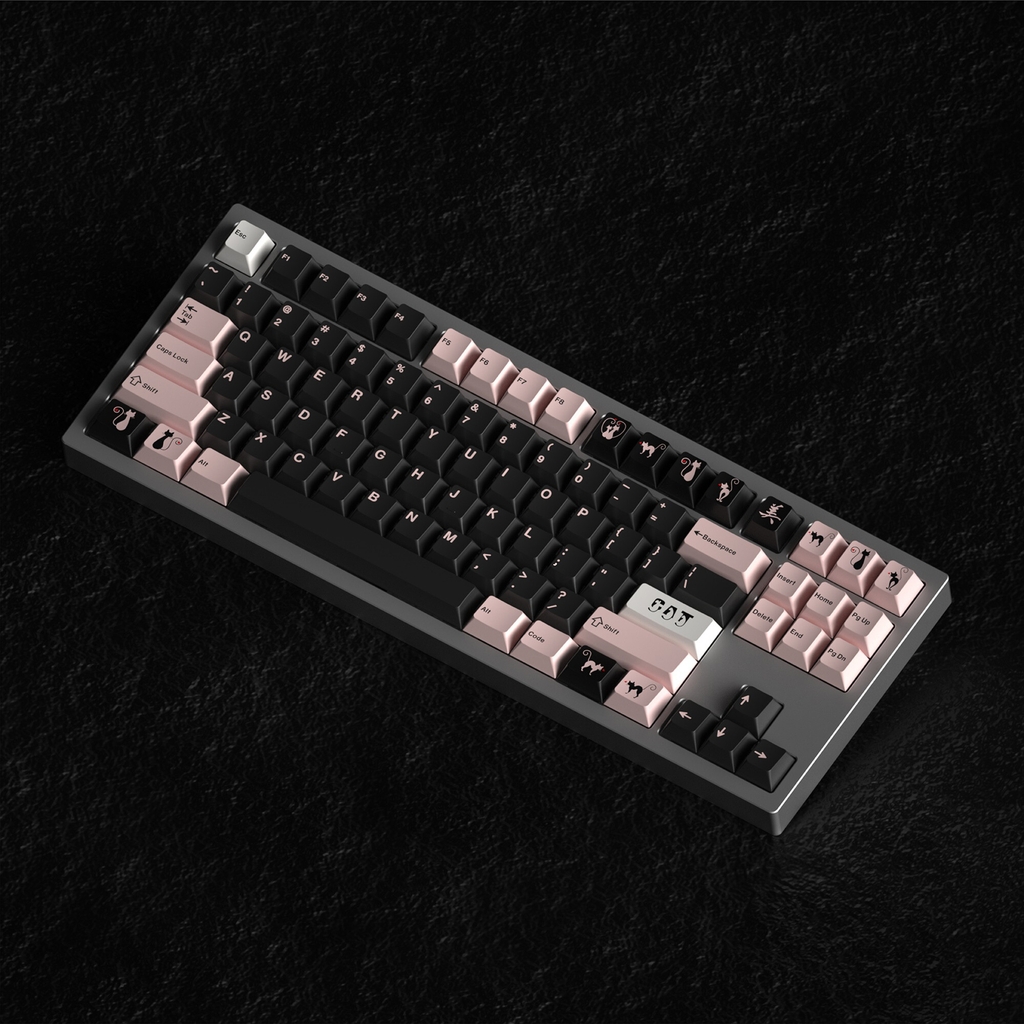 Bộ keycap JKDK Black Pink Magic Cat (Cherry / PBT Dyesub)