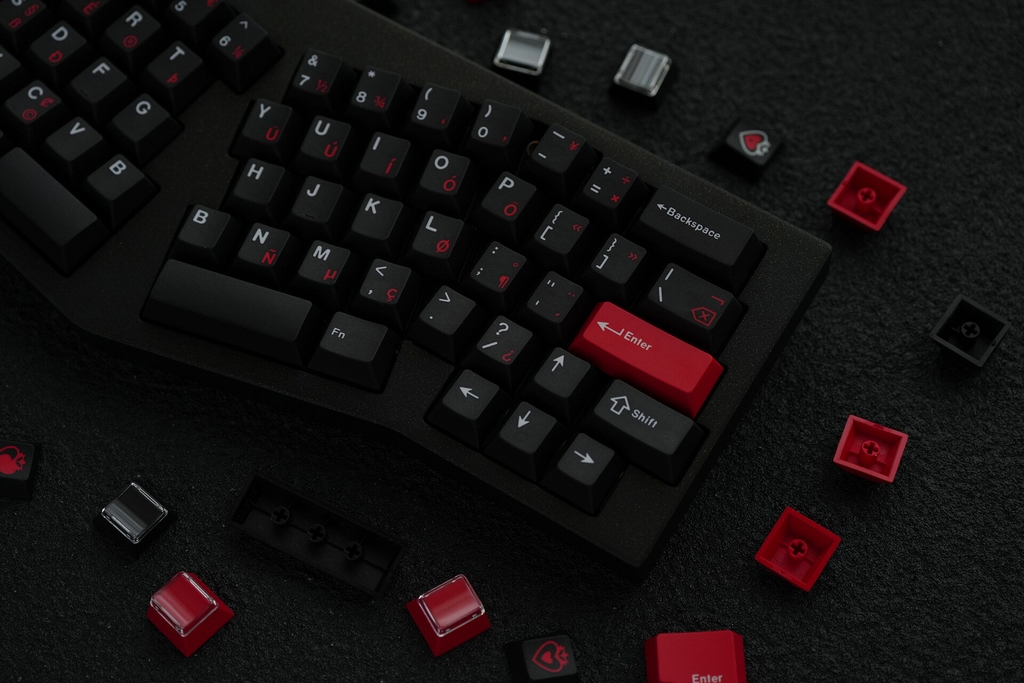 Bộ keycap JKDKeys KM Crimson Heartbreak (Cherry profile / PBT Dyesub)