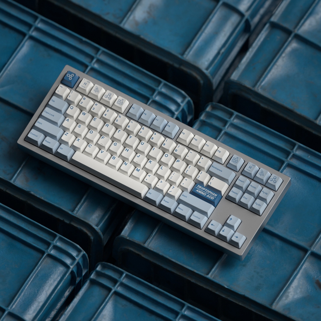 Bộ keycap JKDK White & Blue Hydrogen (Cherry / PBT Dyesub)