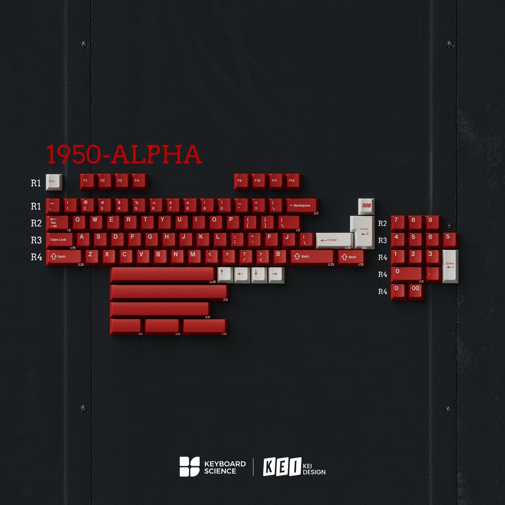 Bộ keycap KBS 1950s keycap set (Cherry profile / ABS Double-shot)