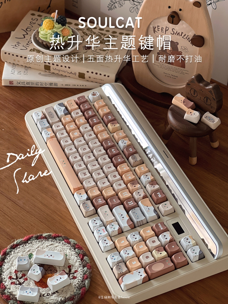 Bộ keycap Cute Cat (MAO profile / PBT Dyesub)