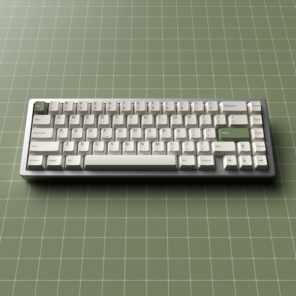 Bộ keycap JKDK Green on White (Cherry profile / PBT Dyesub)
