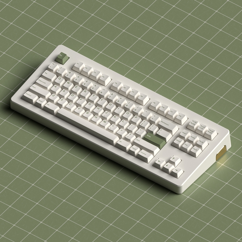 Bộ keycap JKDK Green on White (Cherry profile / PBT Dyesub)