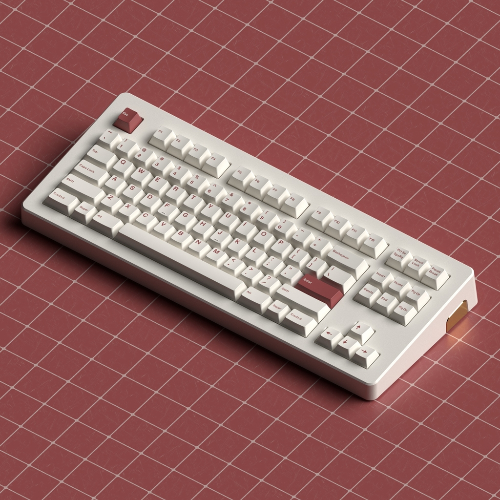 Bộ keycap JKDK Red on White (Cherry / PBT Dyesub / 131 nút)