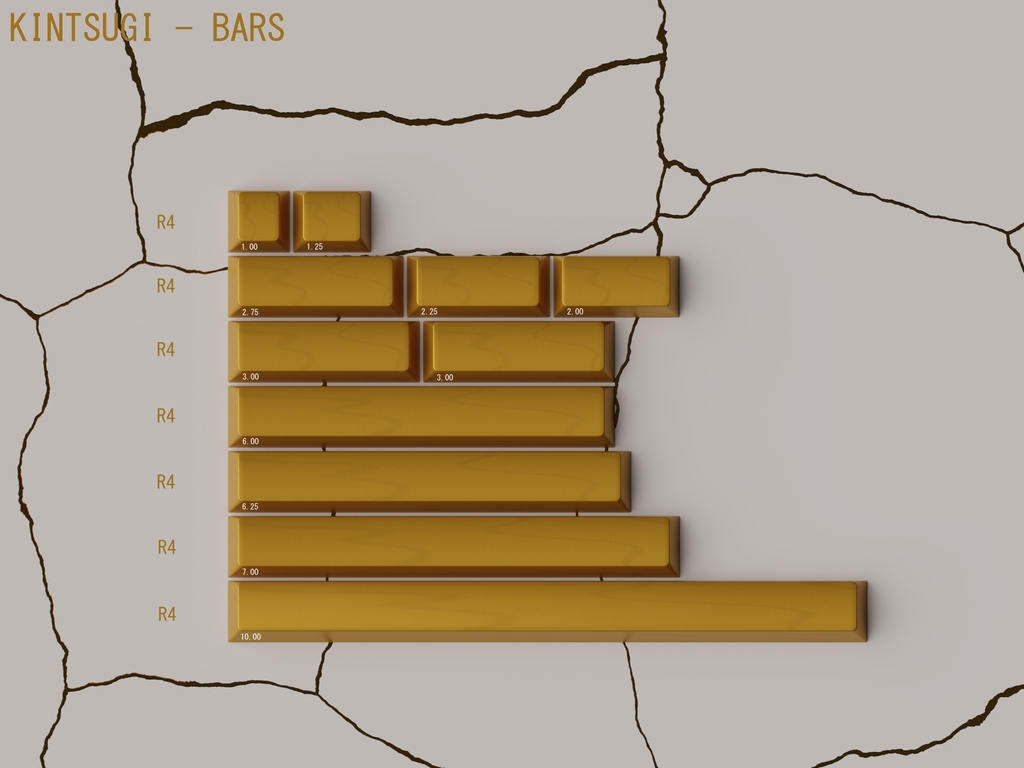 [GB] Bộ keycap Keykobo Kintsugi Shiro (Cherry profile / ABS Double-shot)