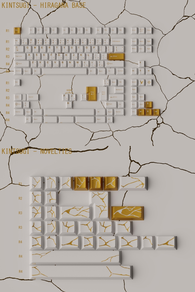 Bộ keycap Key Kobo Kintsugi Shiro (Cherry profile / ABS Double-shot)