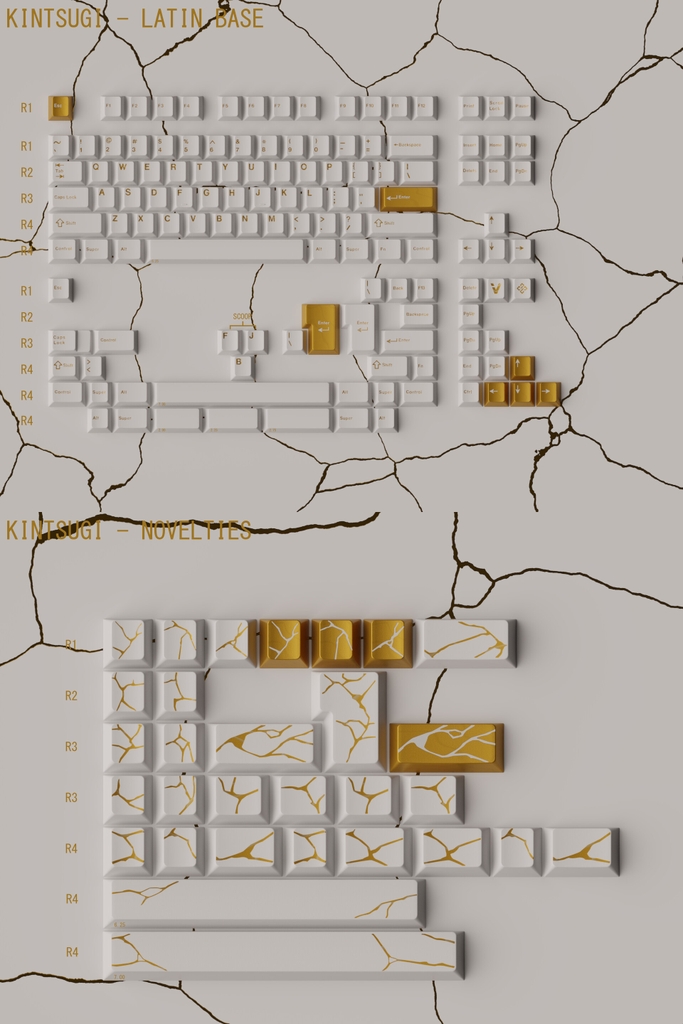 Bộ keycap Key Kobo Kintsugi Shiro (Cherry profile / ABS Double-shot)