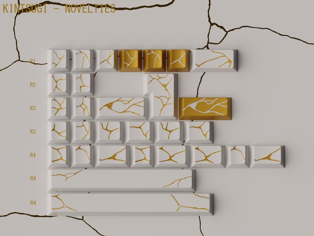 [GB] Bộ keycap Keykobo Kintsugi Shiro (Cherry profile / ABS Double-shot)
