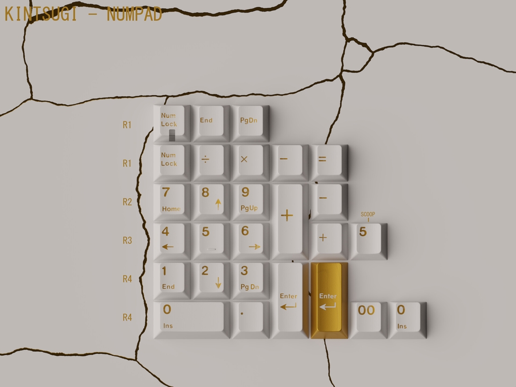 [GB] Bộ keycap Keykobo Kintsugi Shiro (Cherry profile / ABS Double-shot)