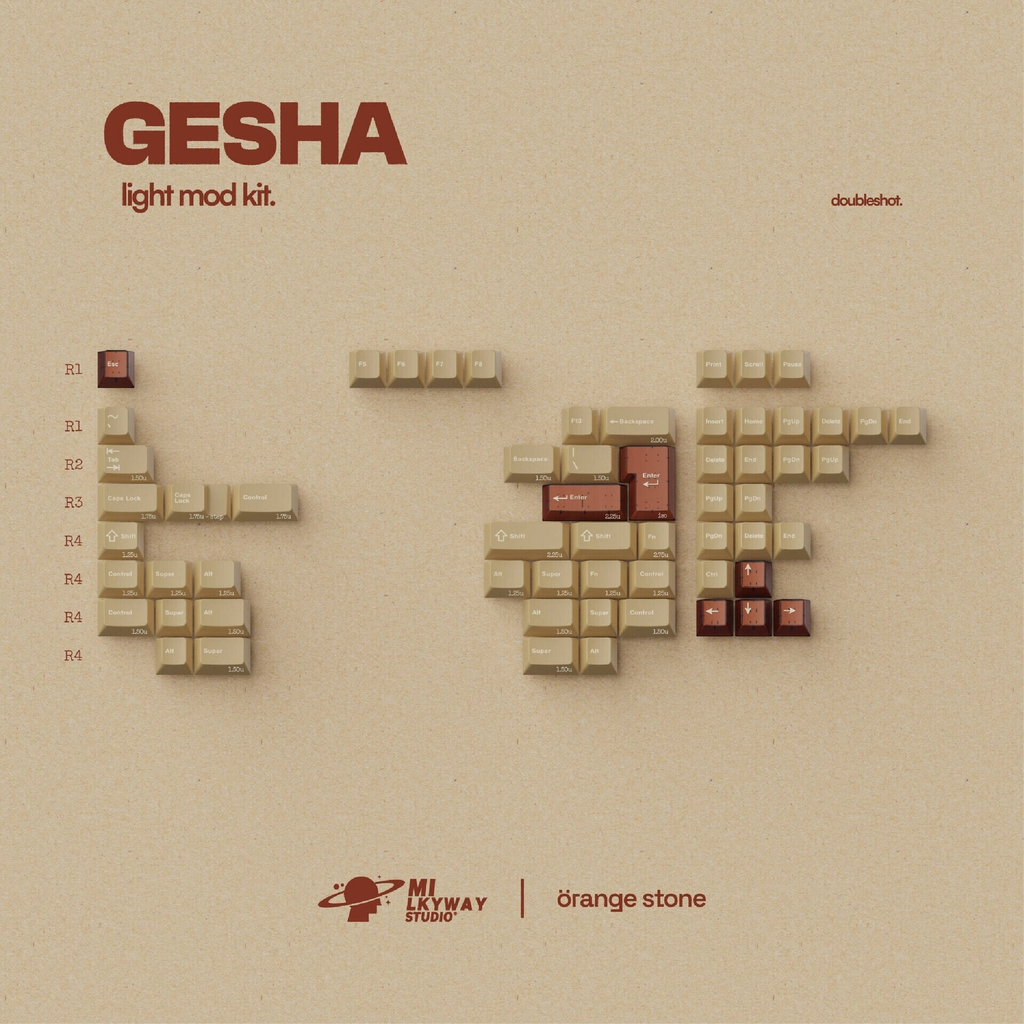 Bộ keycap MW Gesha (Cherry profile / ABS Double-shot)