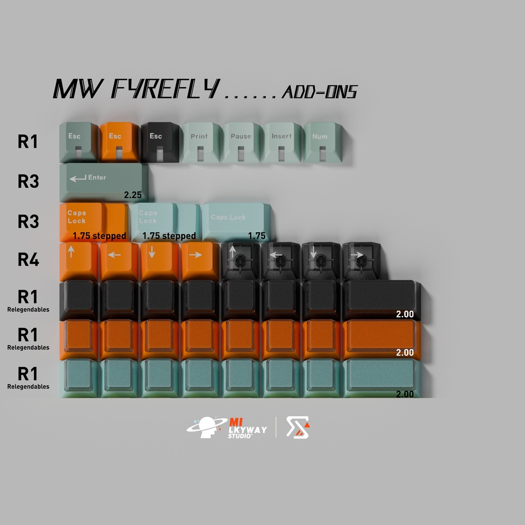 Bộ keycap MW Fyrefly (Cherry profile / PBT Double-shot)