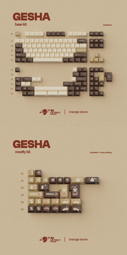 Bộ keycap MW Gesha (Cherry profile / ABS Double-shot)