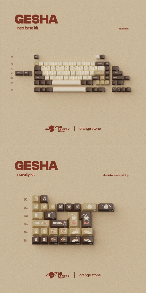 Bộ keycap MW Gesha (Cherry profile / ABS Double-shot)