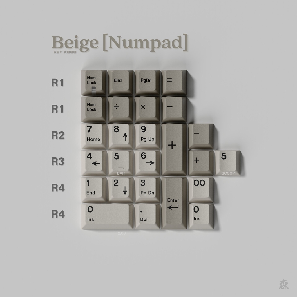 [GB] Bộ keycap Key Kobo Beige (Cherry profile / ABS Double-shot)