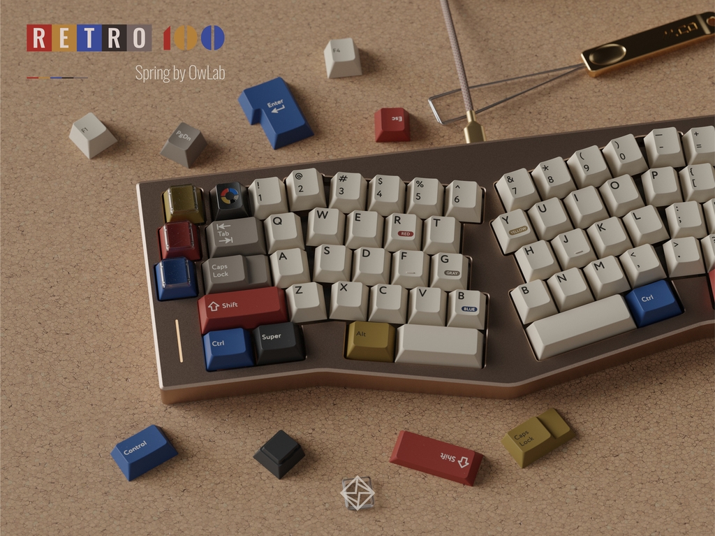 Bộ keycap PBTfans Retro 100 (Cherry / PBT)