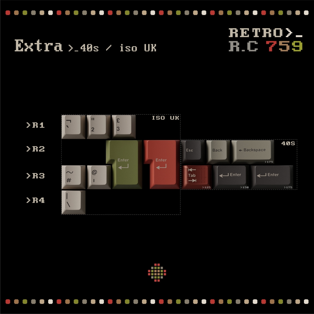 Bộ keycap Key Kobo Retro R.C 759 (Cherry profile / ABS Double-shot)