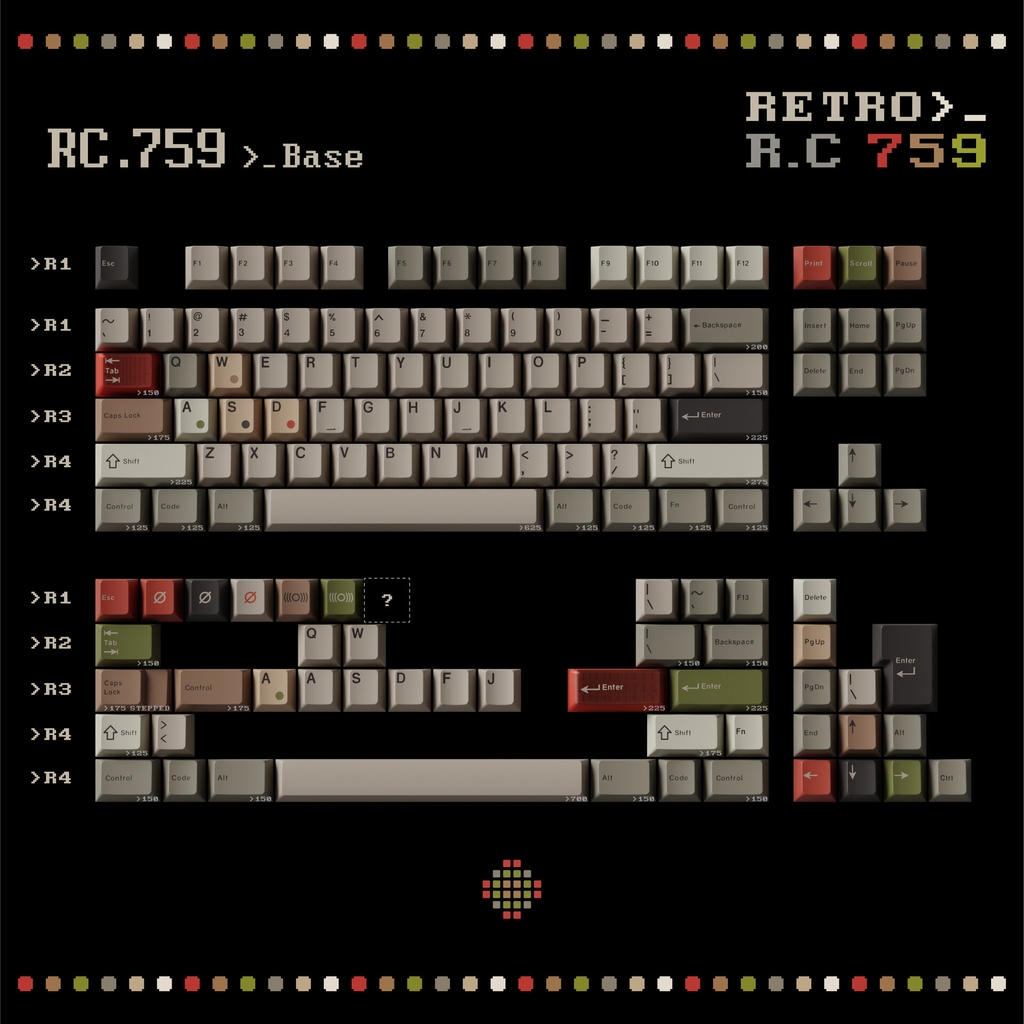 Bộ keycap Key Kobo Retro R.C 759 (Cherry profile / ABS Double-shot)
