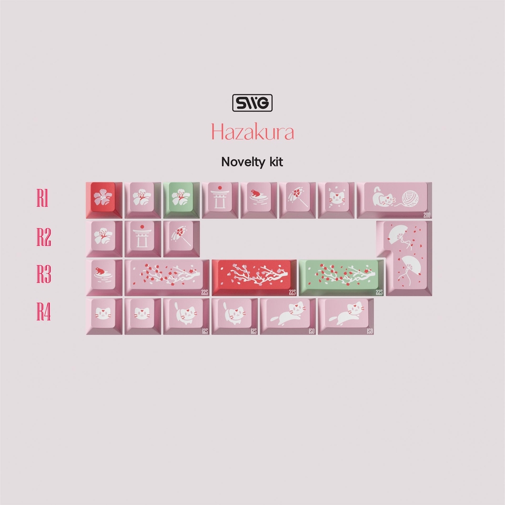 [GB] Bộ keycap SWG Hazakura Light (Cherry profile / ABS Double-shot)