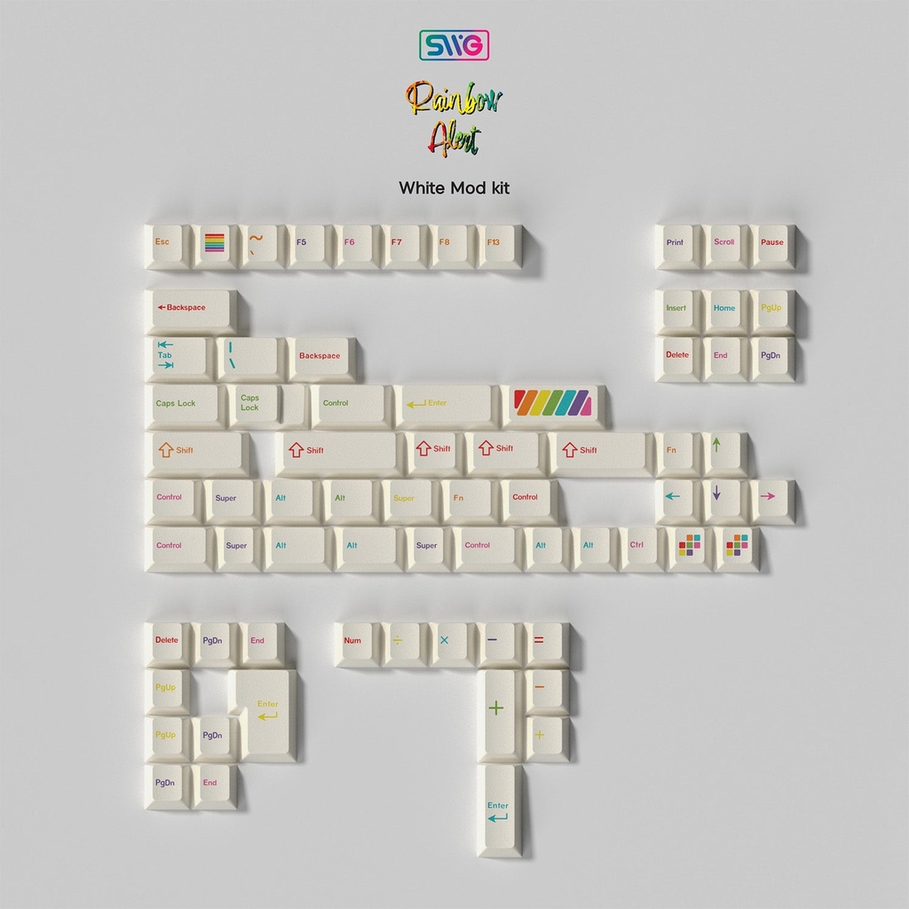 [GB] Bộ keycap SWG Rainbow Alert (Cherry profile / ABS Double-shot)
