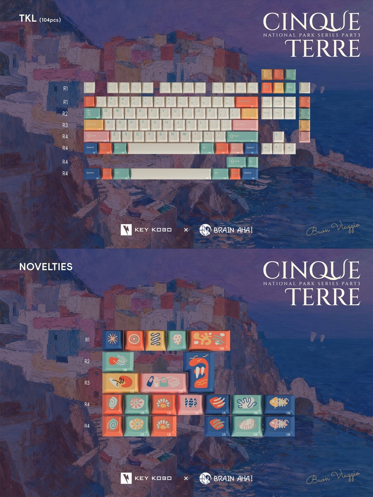 Bộ keycap KeyKobo Cinque Terre (Cherry profile / ABS Double-shot)