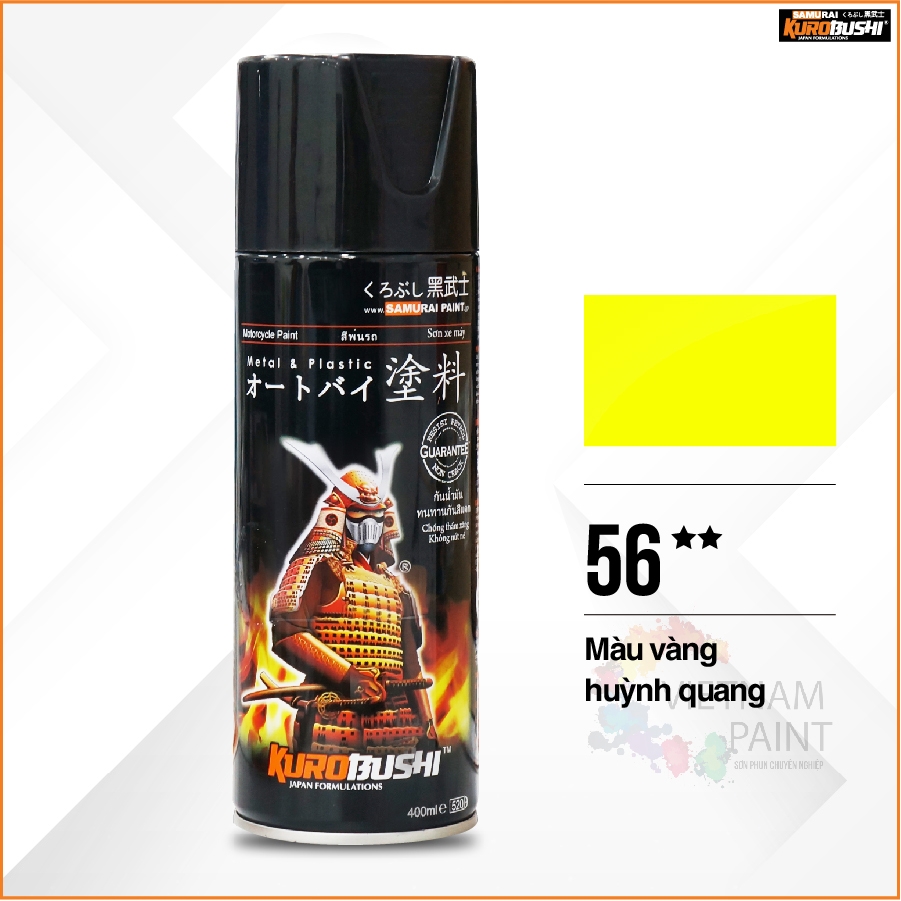 COMBO Sơn Samurai màu vàng huỳnh quang 56 gồm 4 chai đủ quy trình ...