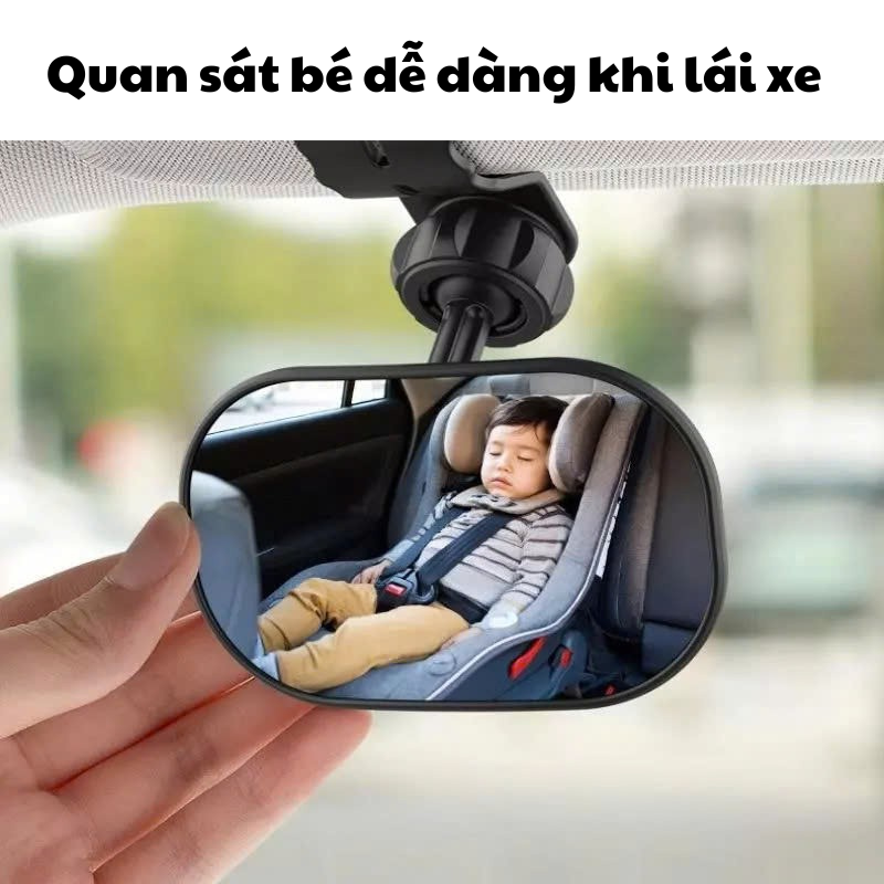 Gương Đa Năng Nhựa ABS Quan Sát Bé Trên Xe Ôtô Xoay 360 độ - Gương Phụ Theo Dõi Bé Ghế Sau An Toàn Cho Xe Hơi
