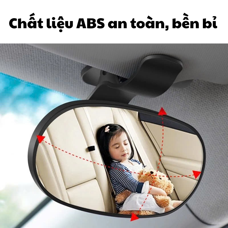 Gương Đa Năng Nhựa ABS Quan Sát Bé Trên Xe Ôtô Xoay 360 độ - Gương Phụ Theo Dõi Bé Ghế Sau An Toàn Cho Xe Hơi