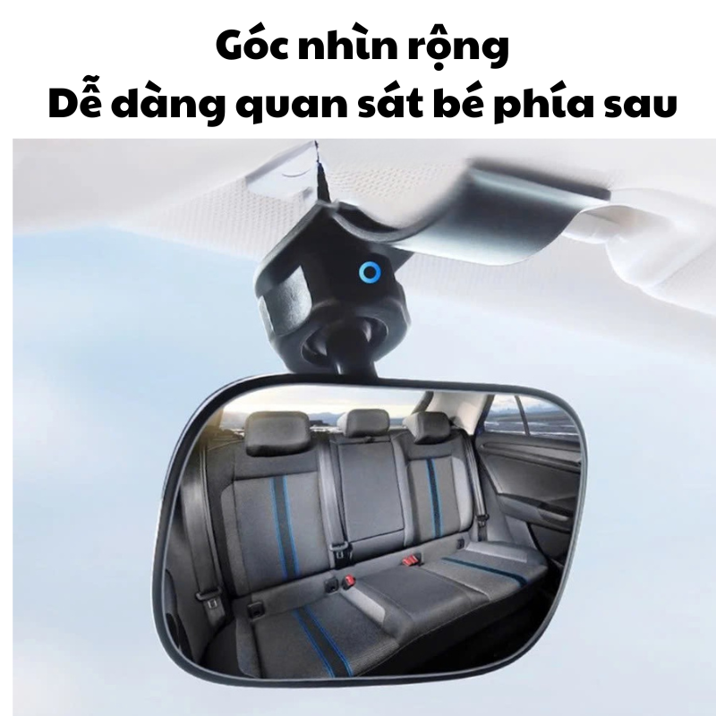 Gương Đa Năng Nhựa ABS Quan Sát Bé Trên Xe Ôtô Xoay 360 độ - Gương Phụ Theo Dõi Bé Ghế Sau An Toàn Cho Xe Hơi