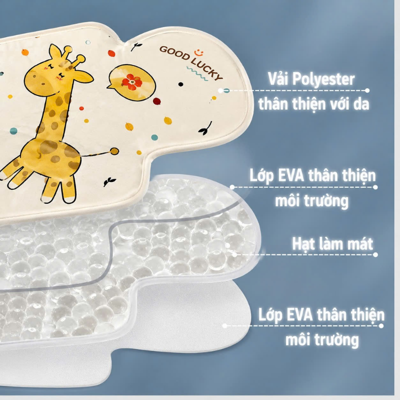 Đệm Gel Làm Mát Lót Xe Đẩy Cho Bé Gel Lạnh An Toàn Cho Bé Thoáng Mát Tức Thì