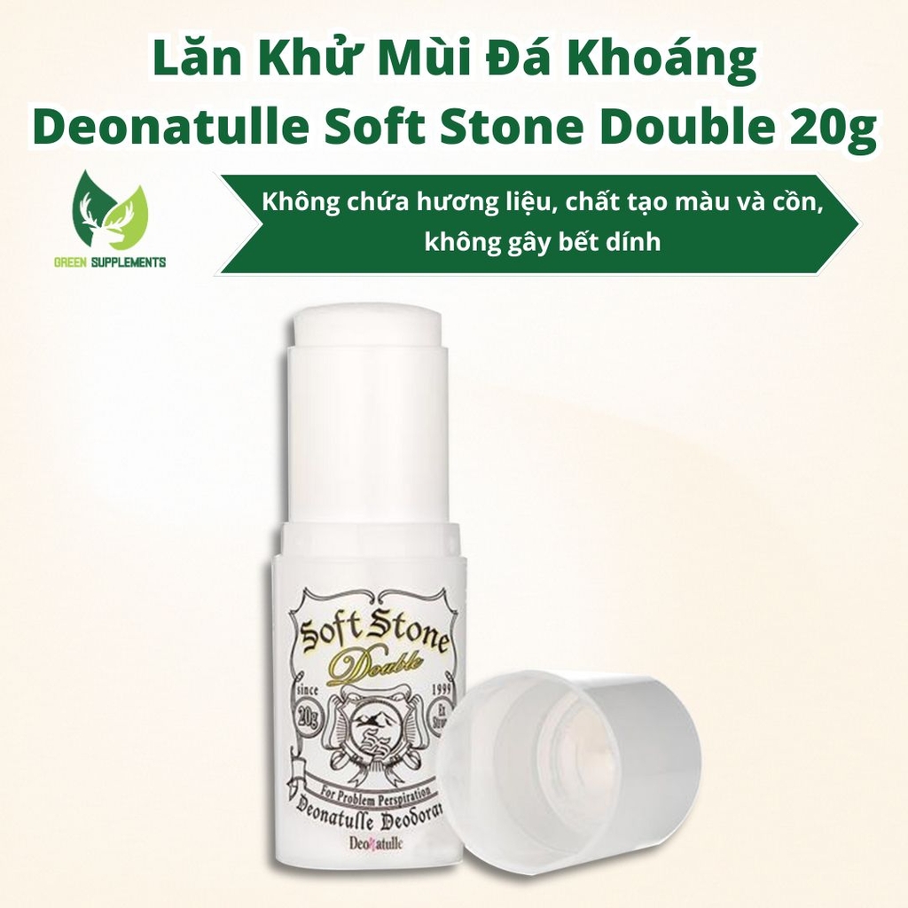 Lăn Khử Mùi Đá Khoáng Deonatulle Soft Stone Double 20g