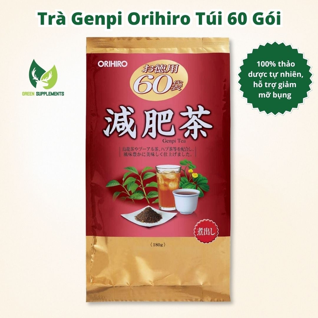 Trà Genpi Orihiro Hỗ Trợ Giảm Mỡ Bụng Túi 60 Gói