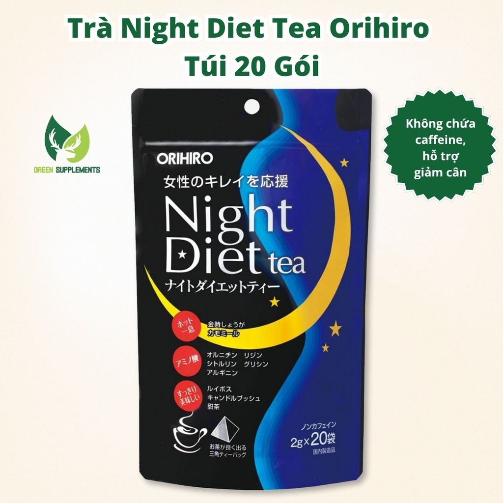 Trà Night Diet Tea Orihiro Hỗ Trợ Giảm Cân Túi 20 Gói