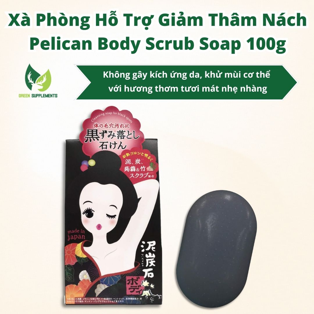 Xà Phòng Hỗ Trợ Giảm Thâm Nách Pelican Body Scrub Soap 100g