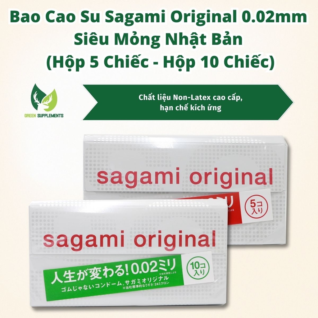 Bao Cao Su Sagami Original 0.02mm Non-Latex Cao Cấp Siêu Mỏng Nhật Bản