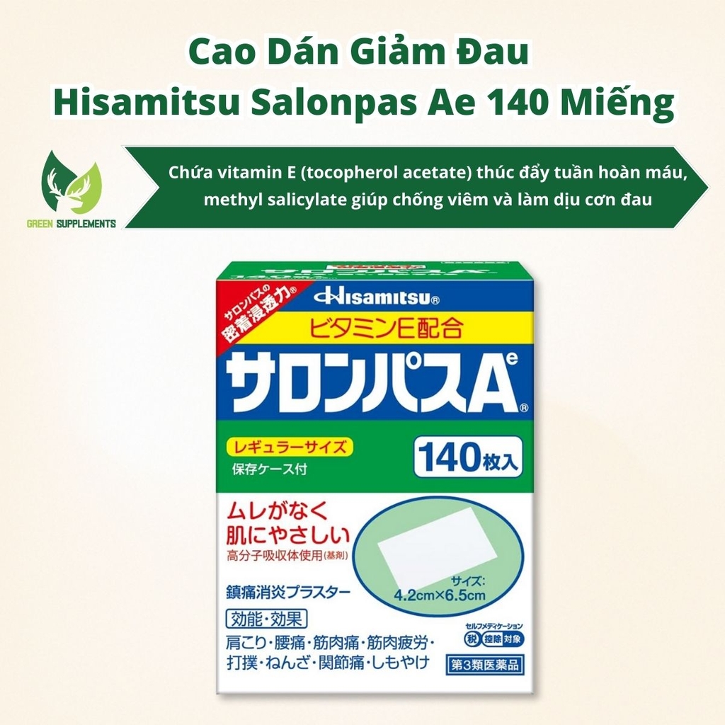Cao Dán Giảm Đau Hisamitsu Salonpas Ae 140 Miếng