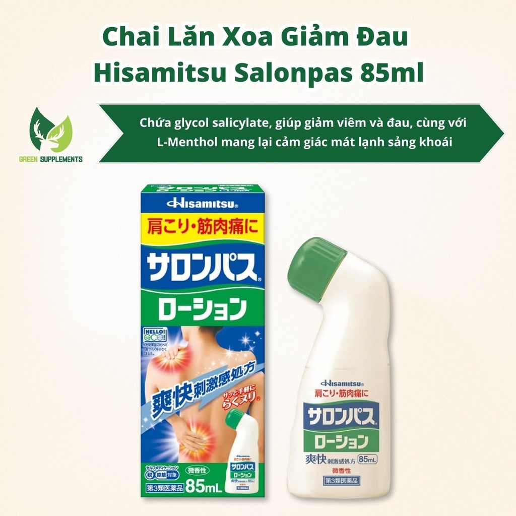 Chai Lăn Xoa Giảm Đau Hisamitsu Salonpas 85ml