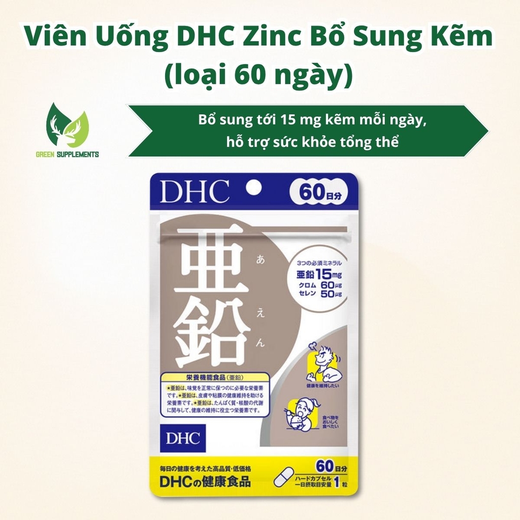 Viên Uống DHC Zinc Bổ Sung Kẽm (loại 60 ngày)