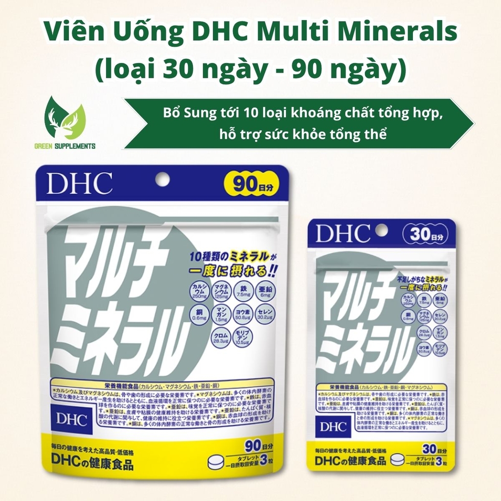 Viên Uống DHC Multi Minerals Bổ Sung Khoáng Tổng Hợp