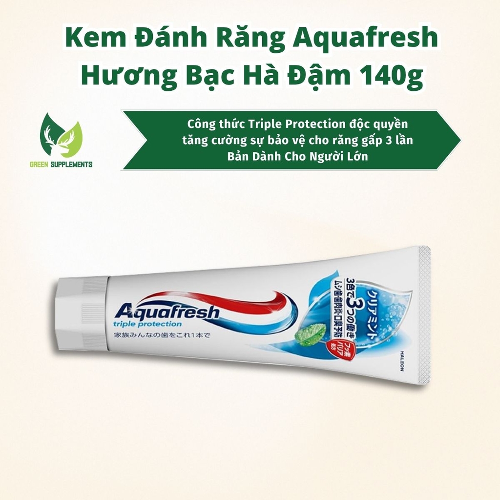 Kem Đánh Răng Aquafresh Hương Bạc Hà Đậm 140g Dành Cho Người Lớn