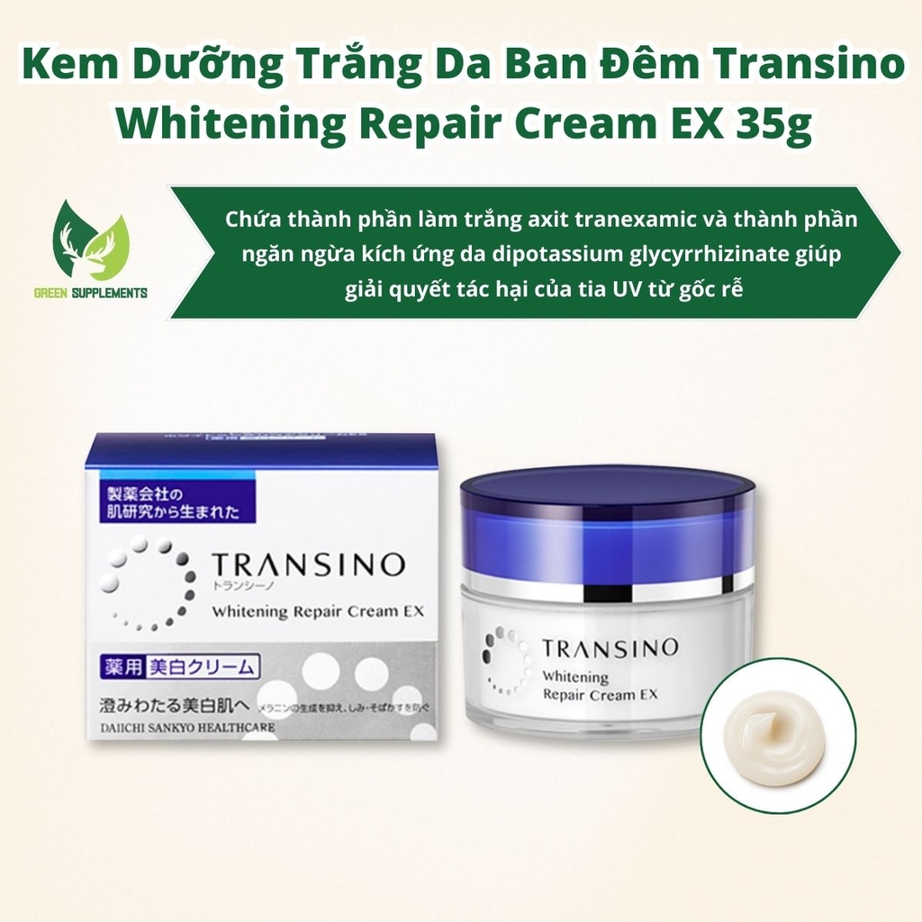 Kem Dưỡng Trắng Da Ban Đêm Transino Whitening Repair Cream EX 35g