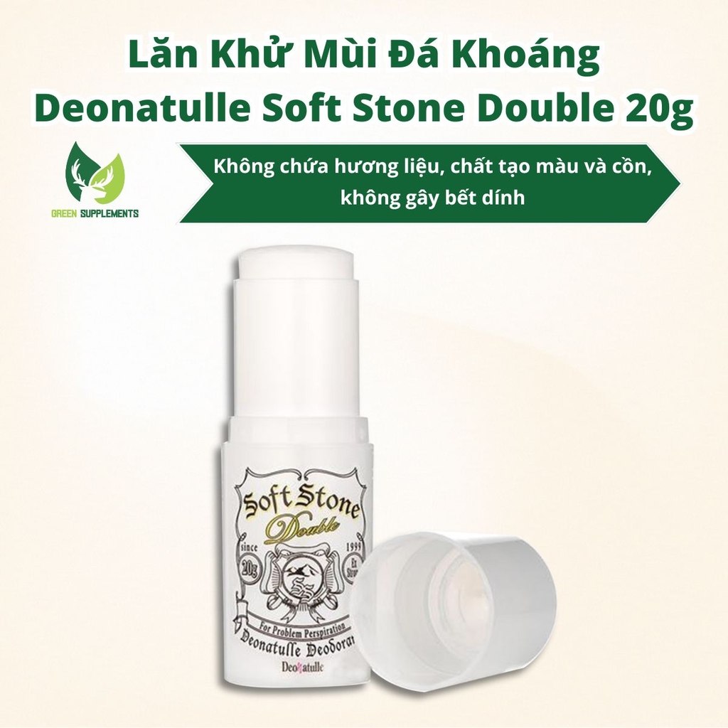Lăn Khử Mùi Đá Khoáng Deonatulle Soft Stone Double 20g
