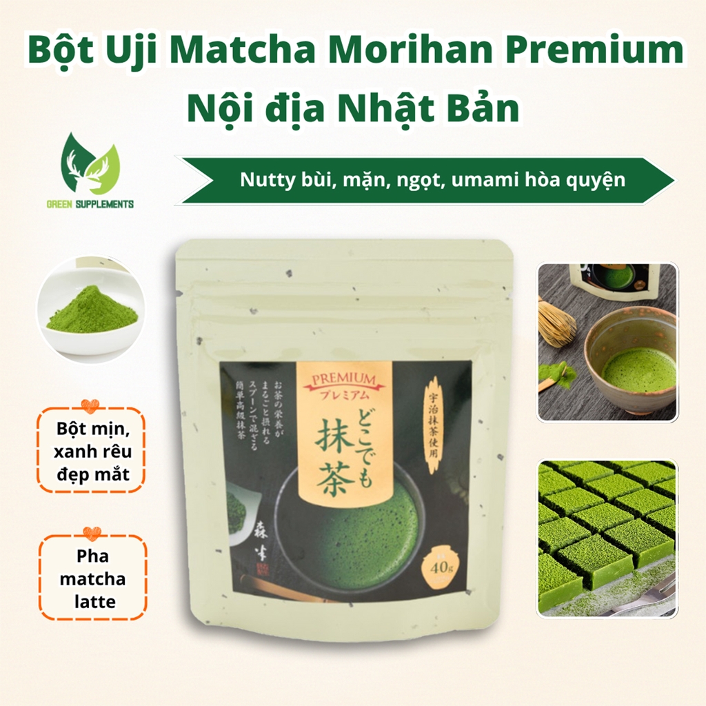 Bột Matcha Cao Cấp Morihan Premium Matcha Nhật Bản Gói 40g