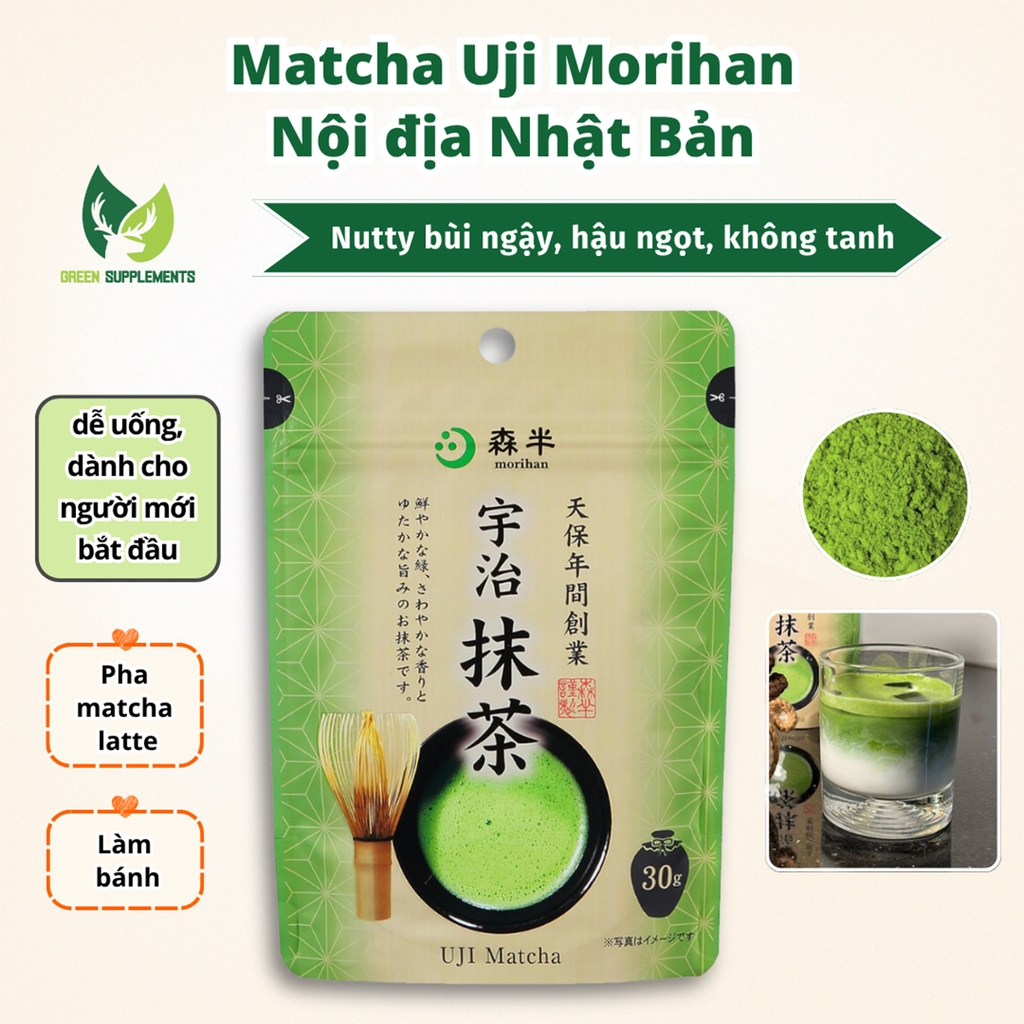 Bột Matcha Morihan Uji Matcha Nhật Bản Gói 30g