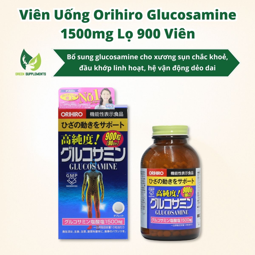 Viên Uống Hỗ Trợ Xương Khớp Orihiro Glucosamine 1500mg Lọ 900 Viên