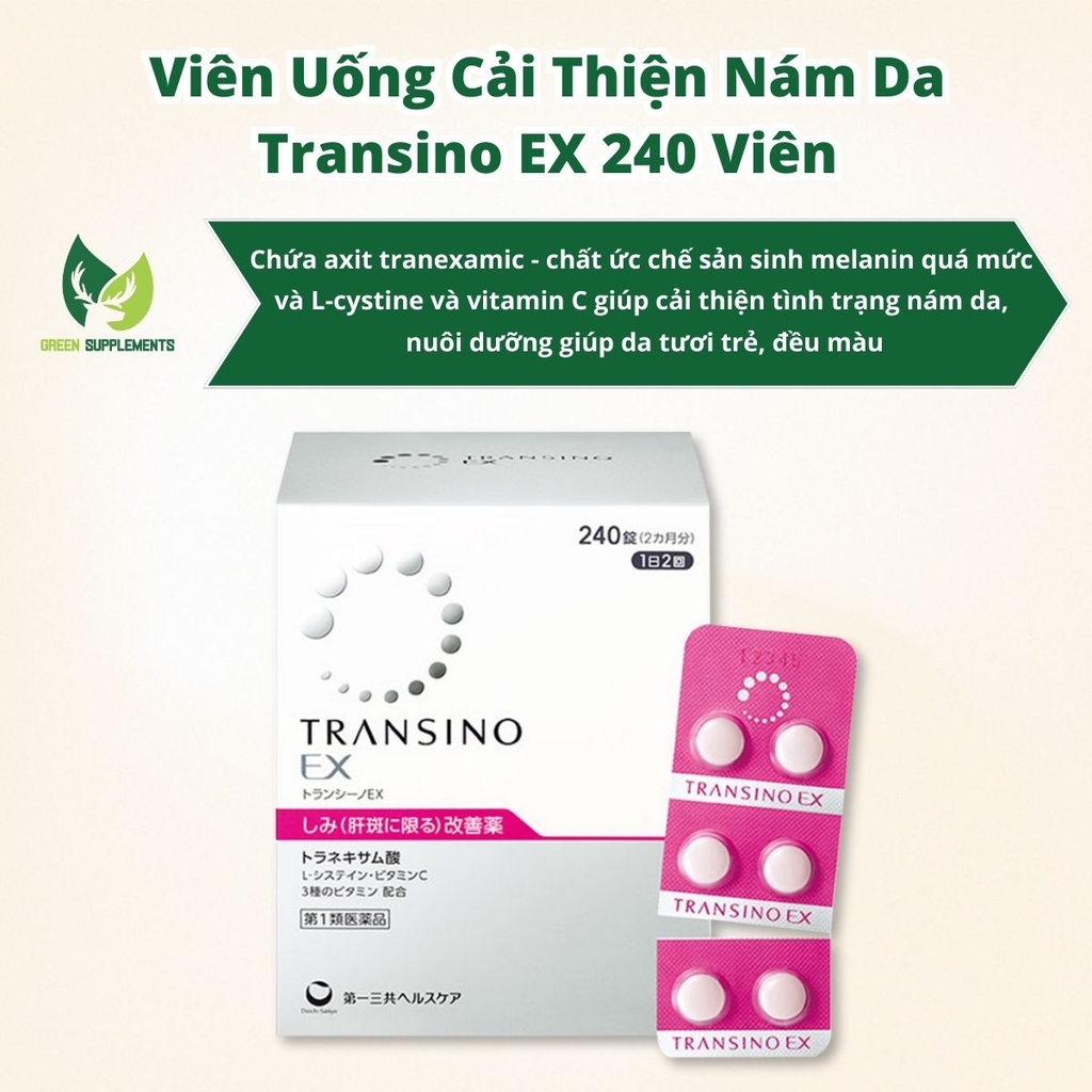 Viên Uống Cải Thiện Nám Da Transino EX 240 Viên