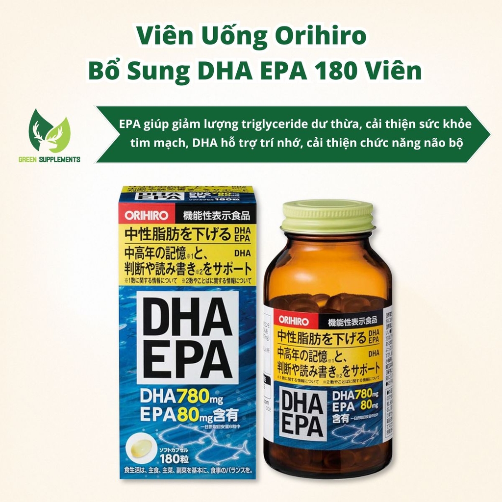 Viên Uống Orihiro Bổ Sung DHA EPA 180 Viên
