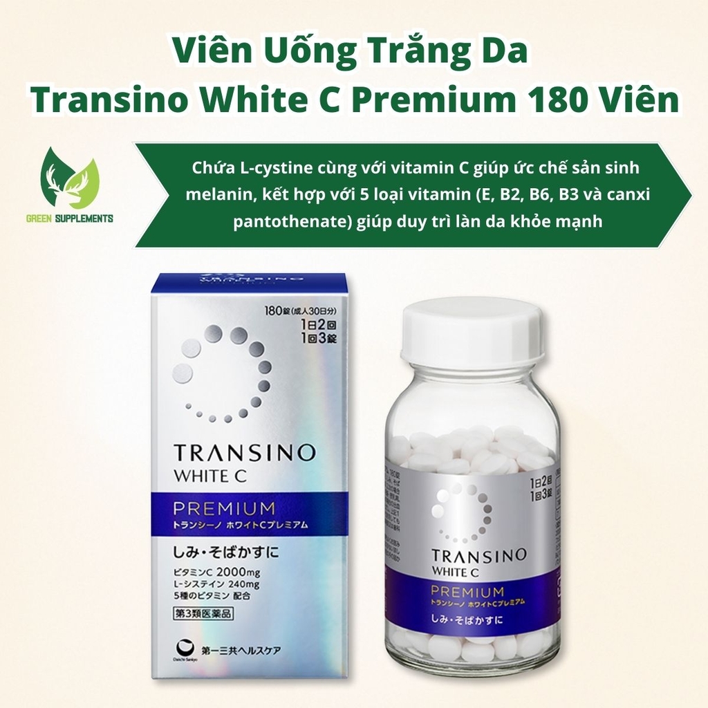 Viên Uống Trắng Da Transino White C Premium 180 Viên
