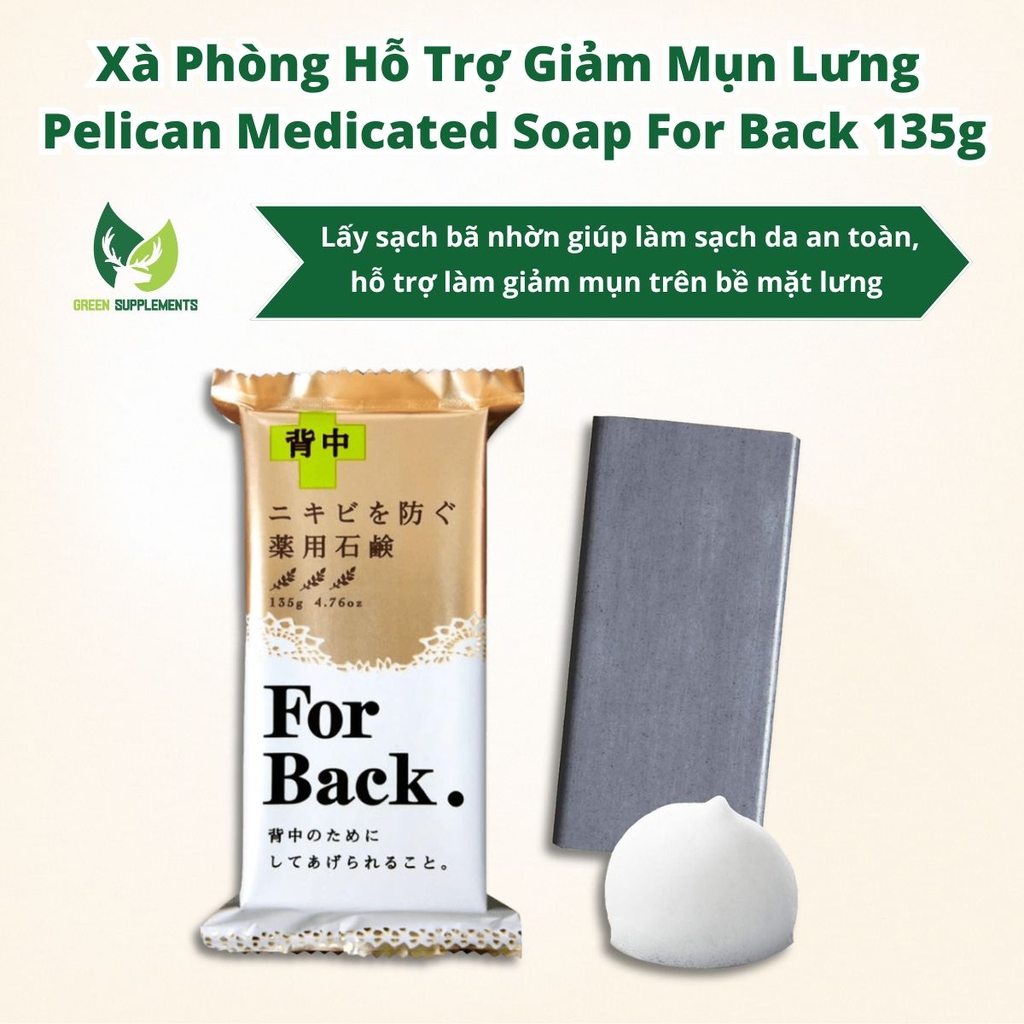 Xà Phòng Hỗ Trợ Giảm Mụn Lưng Pelican Medicated Soap For Back 135g