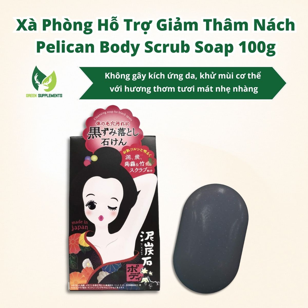 Xà Phòng Hỗ Trợ Giảm Thâm Nách Pelican Body Scrub Soap 100g